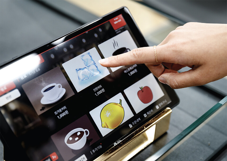 티오더의 태블릿 메뉴판.[사진=티오더]