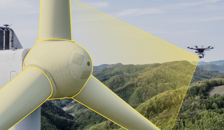 업계 최고 수준의 AI 기술 자랑하는 니어스랩이 풍력발전기를 점검한다. [사진=니어스랩]