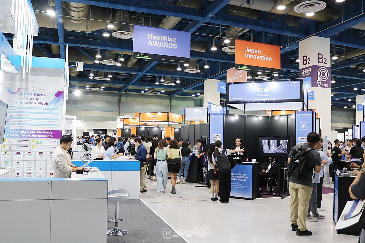 올해로 6회째를 맞는 넥스트 라이즈 행사는 국내외 스타트업 1,500개 기업과 함께 루이뷔통모에헤네시(LVMH)·HP·루프트한자·볼보 등 국제 대기업 및 중견기업, 벤처캐피털, 스타트업 지원기관 250개 사가 참여했다. [사진=황정일 기자]